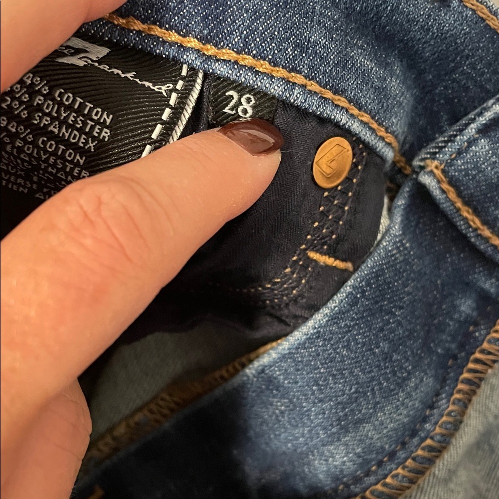 7 for all man kind Blue Women's Jeans with Eyelet rivet Detail - Picture 7 of 8